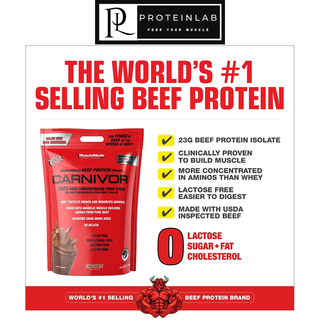 MuscleMed Carnivor Beef Protein Isolate 7.4lbs proteinlab malaysia best beef protein infographic