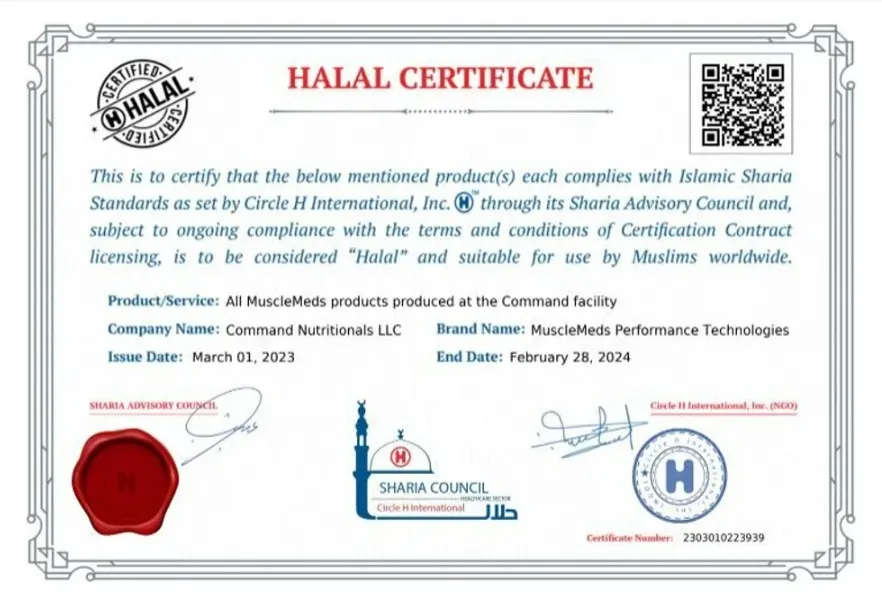 halal certificate for musclemed product which is the best beef protein in malaysia