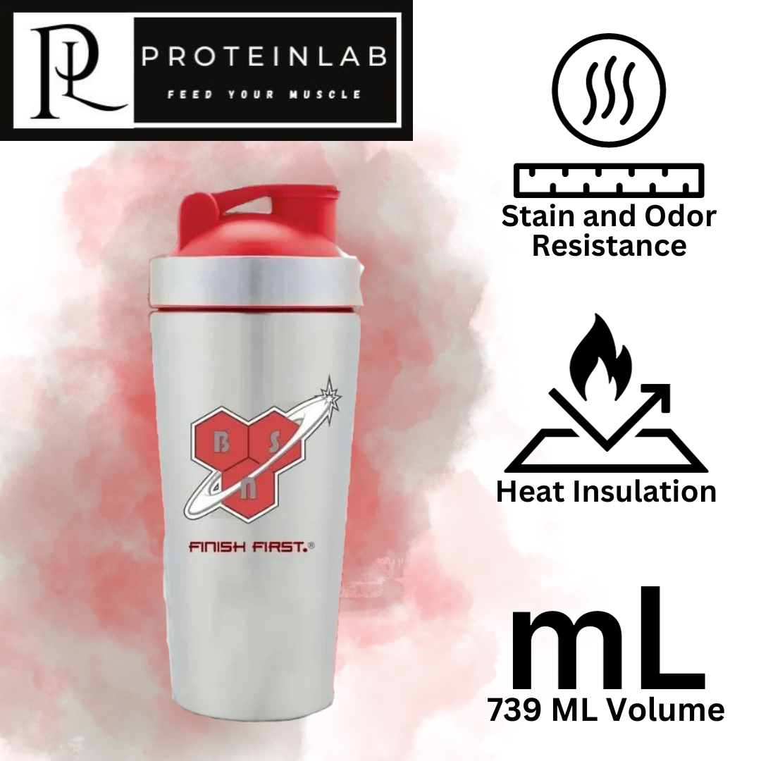 BSN "FINISH FIRST PUSH YOUR LIMITS THEN PUSH FURTHER" STAINLESS STEEL SHAKER  BOTTLE (RED CAP & SILVER BODY) (739ML) – Proteinlab Malaysia - Sport  supplement supplier in Malaysia!