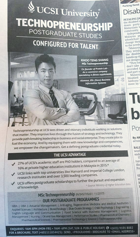 The Star showing Protein Lab Malaysia