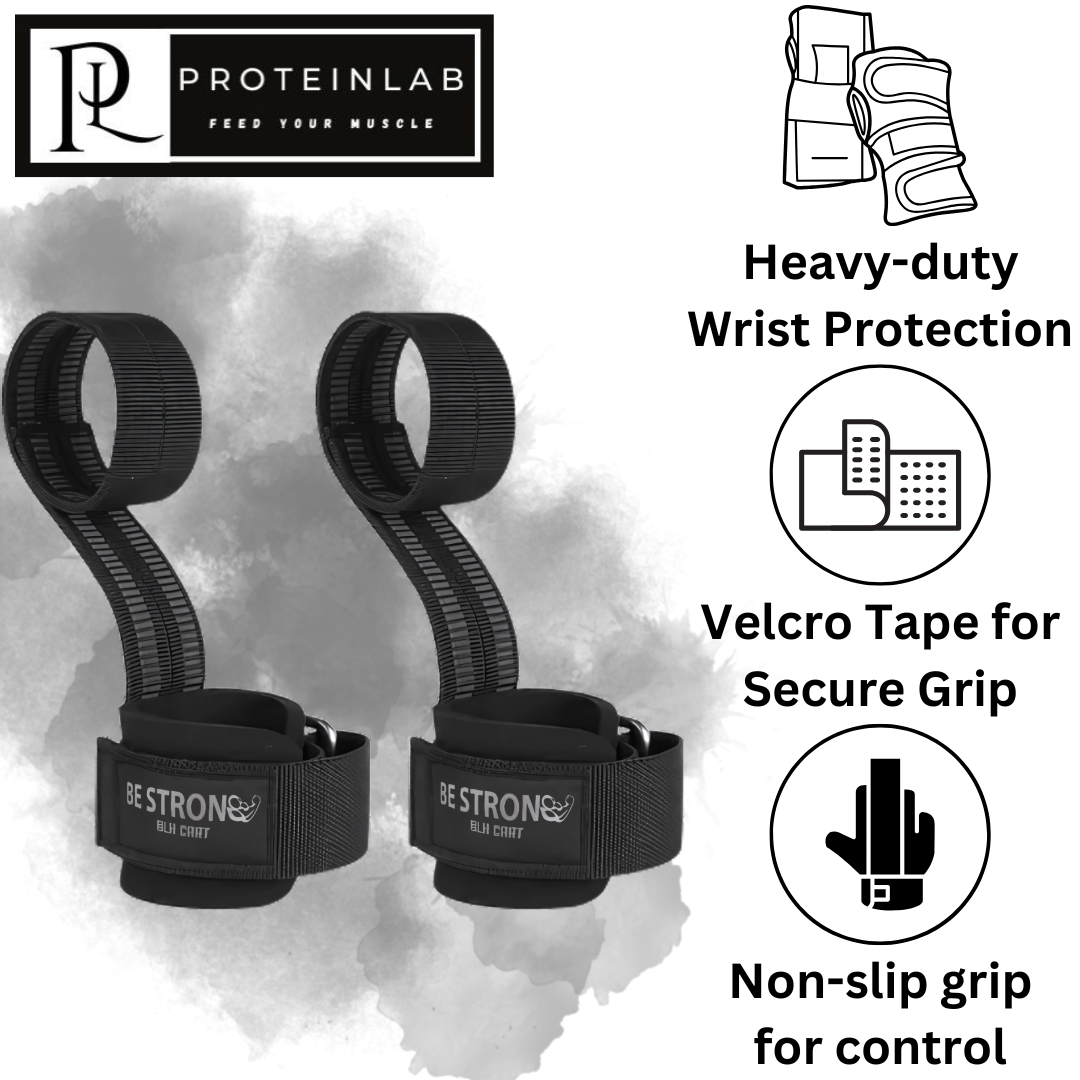 BE STRONG WITH LIFTING STRAPS AAND WRIST PROTECTION (BLACK) MAIN PHOTO