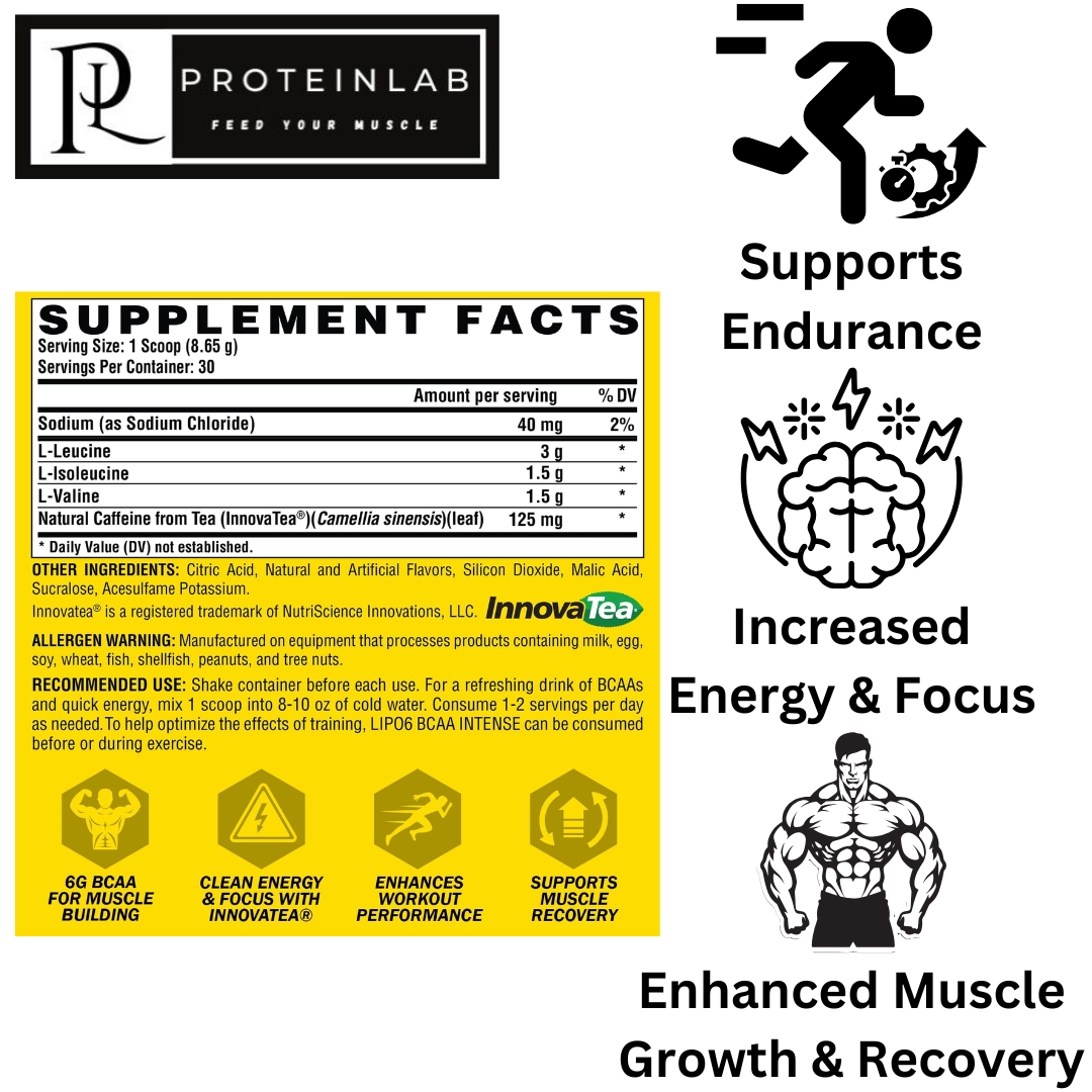 NUTREX LIPO 6 BCAA INTENSE (AMINOS + ENERGY) (30SERVINGS) SUPPLEMENT FACTS