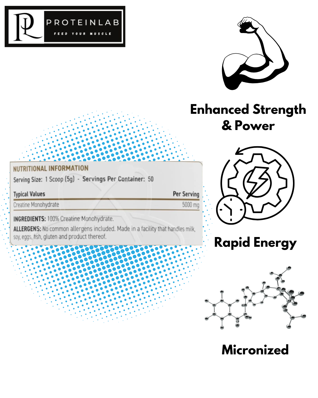 Applied Nutrition Creatine Monohydrate Nutritional Information