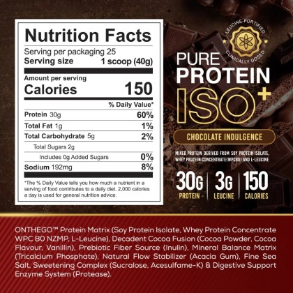 Onthego Pure Protein Isolate (1kg - 25 Servings) | Malaysia Supplements
