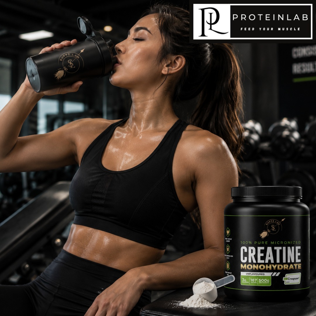 Fit female atletic using suppzlab creatine from creapure edition best creatine in the world