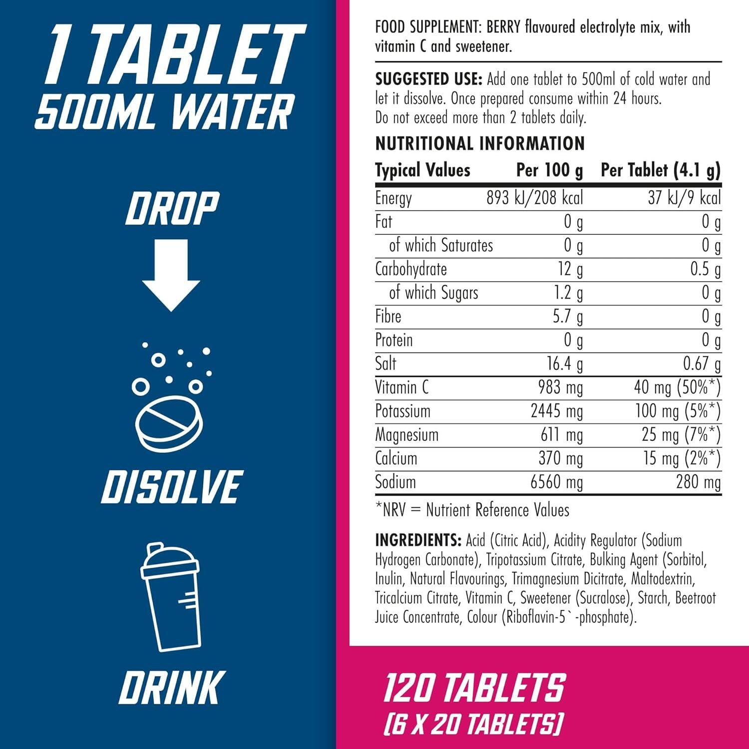 Applied Nutrition Endurance Hydration Electrolyte Tablet 6 x 20 Tablets | Decathlon