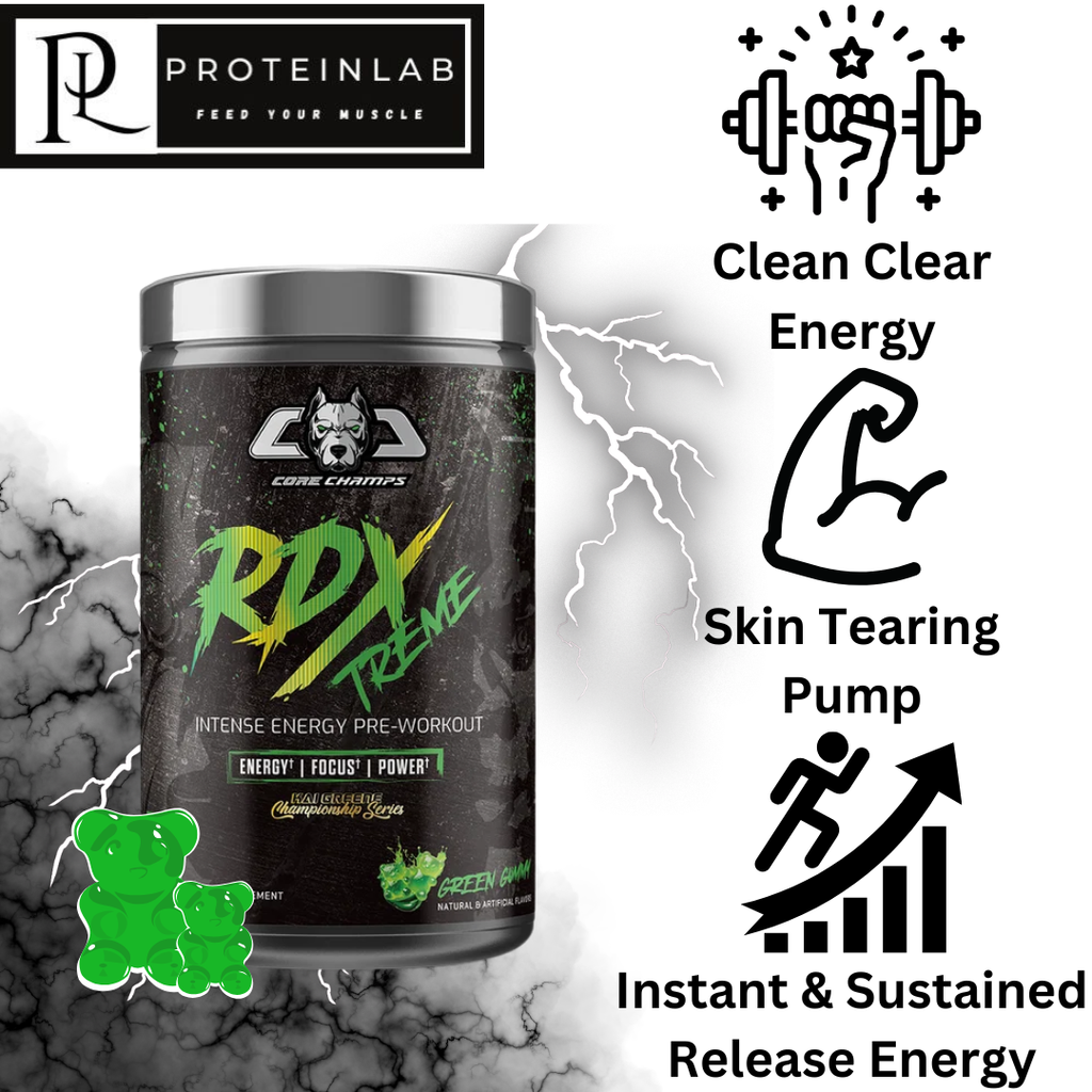 CORE CHAMPS RDX XTREME PRE-WORKOUT 30SV Green Gummy
