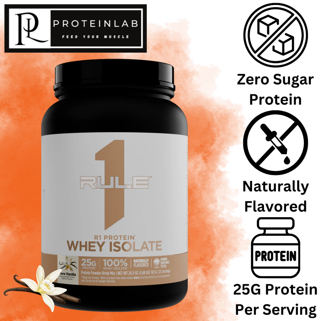 RULE 1 R1 PROTEIN ISOLATE NATURALLY FLAVORED 2LBS PURE VANILLA MAIN PHOTO