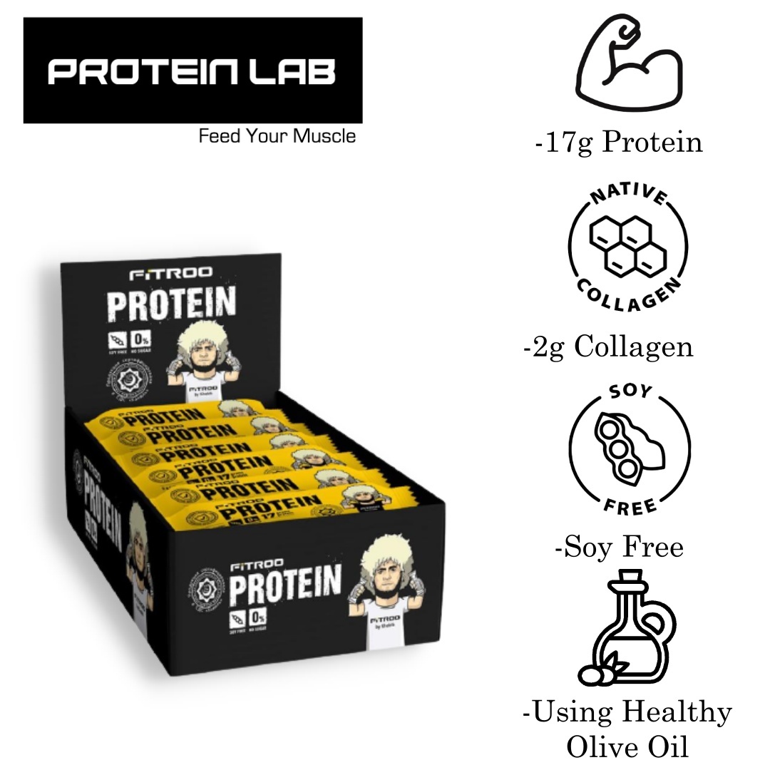 Fitroo by Khabib Protein Bar (1 Box of 20 Bar) Banana – Proteinlab Malaysia  - Sport supplement supplier in Malaysia!