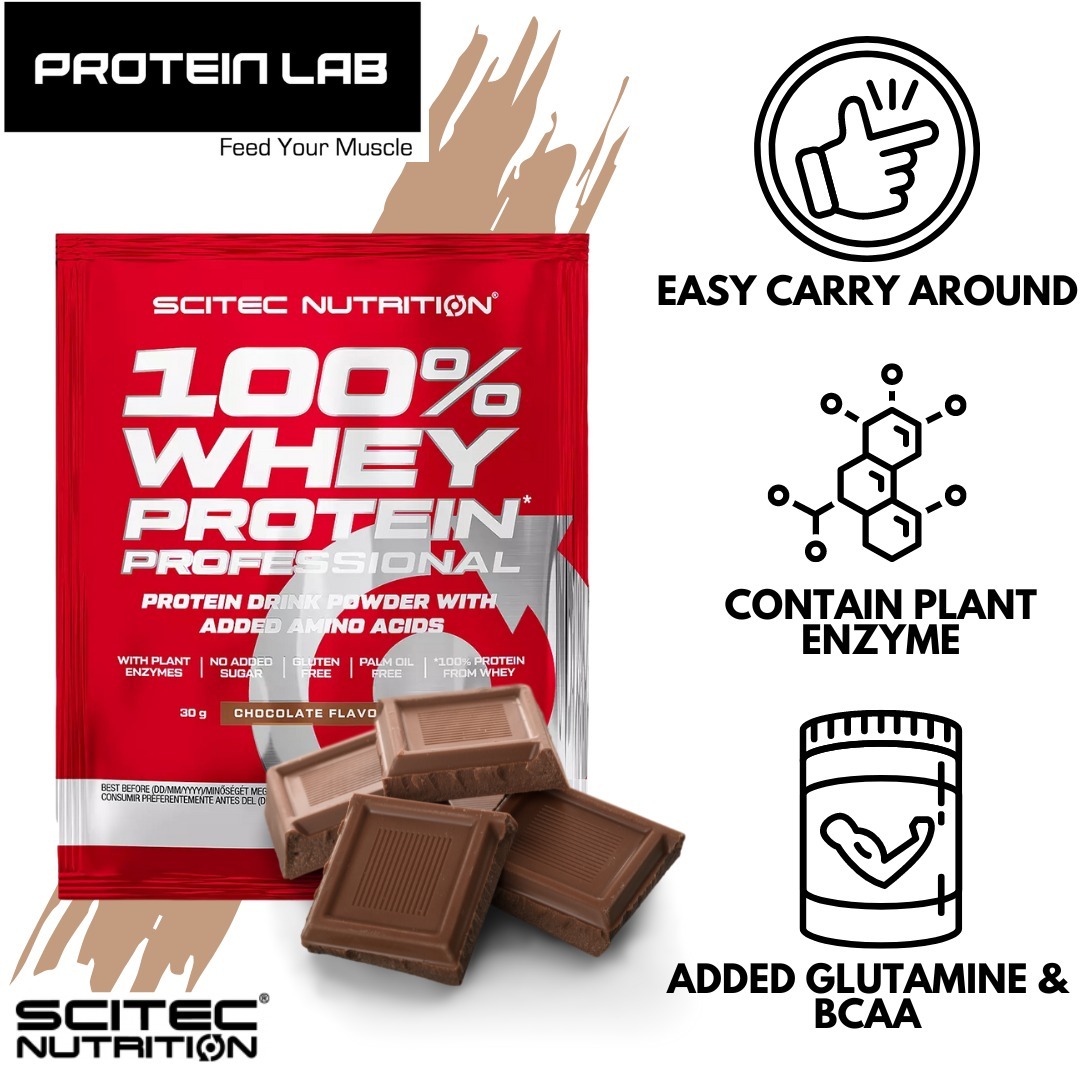 Scitec Nutrition 100% Whey Protein Professional 30g (1 serving) –  Proteinlab Malaysia - Sport supplement supplier in Malaysia!