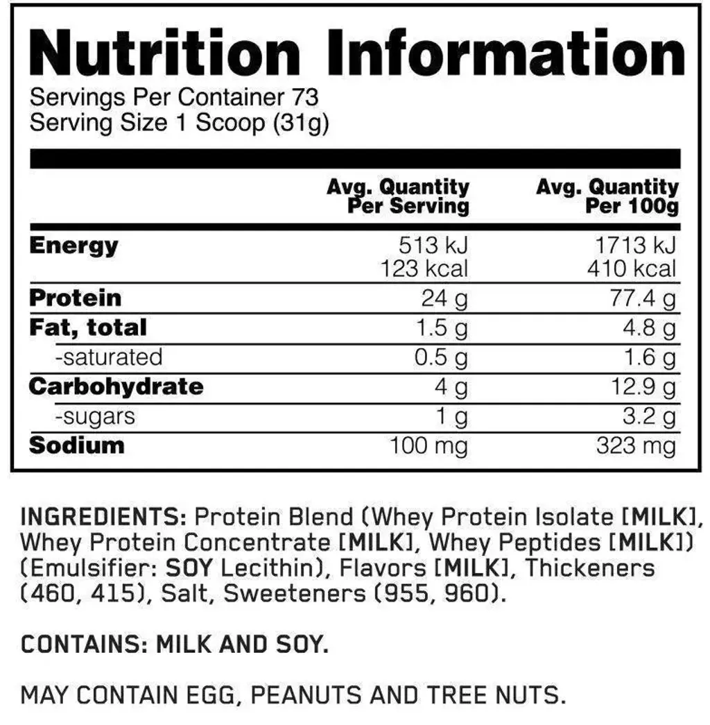 Optimum Nutrition 100% Whey 5lbs Facts