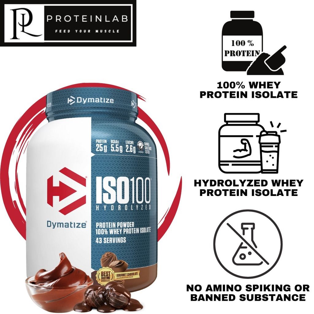 Dymatize ISO 100 3lbs is the best Isolate Whey in Malaysia suitable for athletes and gym goers who are lactose intollerant. Come get yours now at affordable prices now at Proteinlab Malaysia