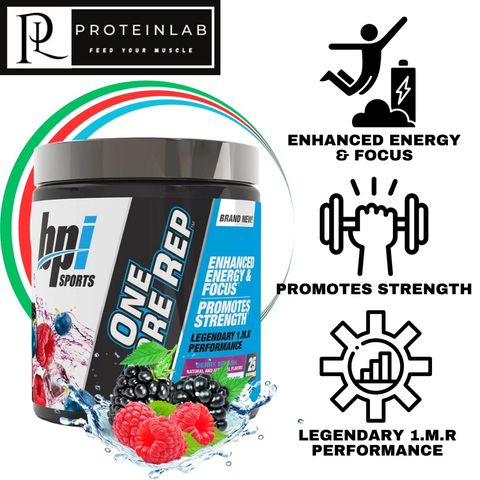 BPI One More Rep Berry Splash is the best pre-workout that helps enhance your energy and focus and also promotes strength. Get yours now at affordable prices at Proteinlab Malaysia