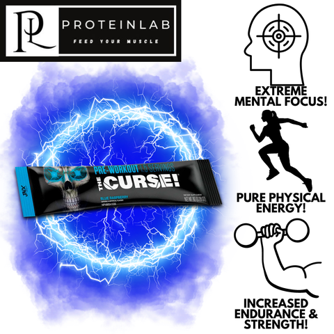 The Curse Pre Workout 1.5x Serving Blue Raspberry PROTEINLAB DESIGN