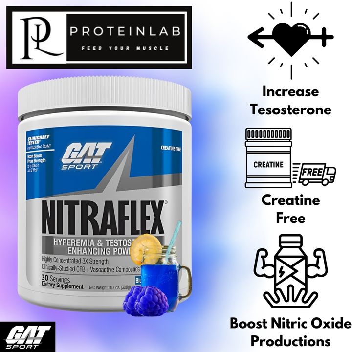 GAT SPORTS NITRAFELX 30 SERVINGS BLUE RASPBERRY