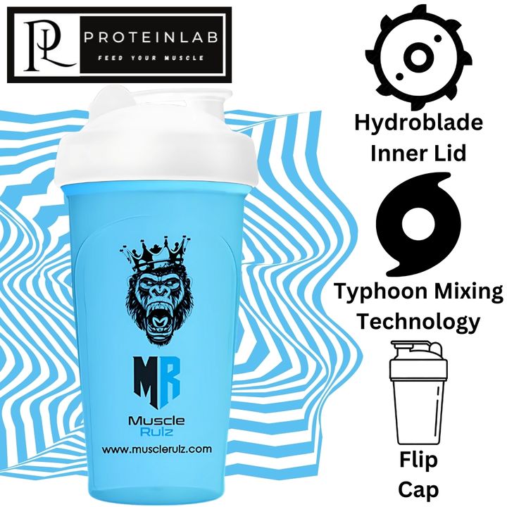 MUSCLERULZ SHAKER BOTTLE HYDROBLADE (WHITE CAP & BLUE BODY) (700ML) MAIN PHOTO
