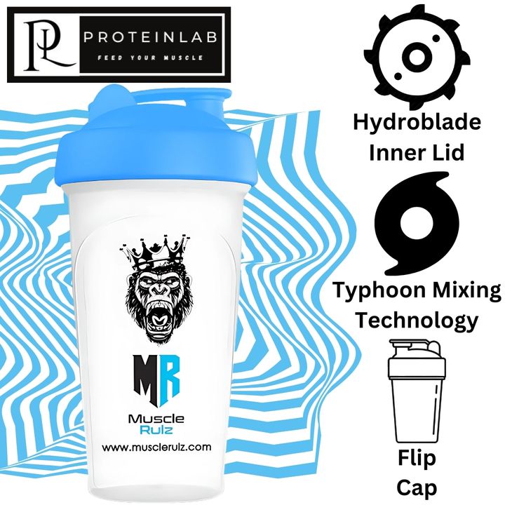 MUSCLERULZ SHAKER BOTTLE HYDROBLADE (BLUE CAP & TRANSPARENT BODY) (700ML) MAIN PHOTO