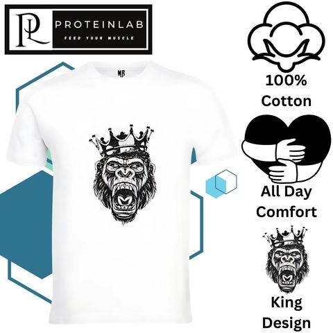 MUSCLERULZ T-SHIRT _KING SERIES_ (WHITE) (FREE SIZE) MAIN PHOTO