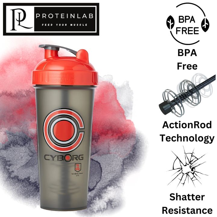 PERFECT SHAKER BOTTLE HERO MARVEL _CYBORG_ (RED CAP & BLACK BODY) (600ML) MAIN PHTO