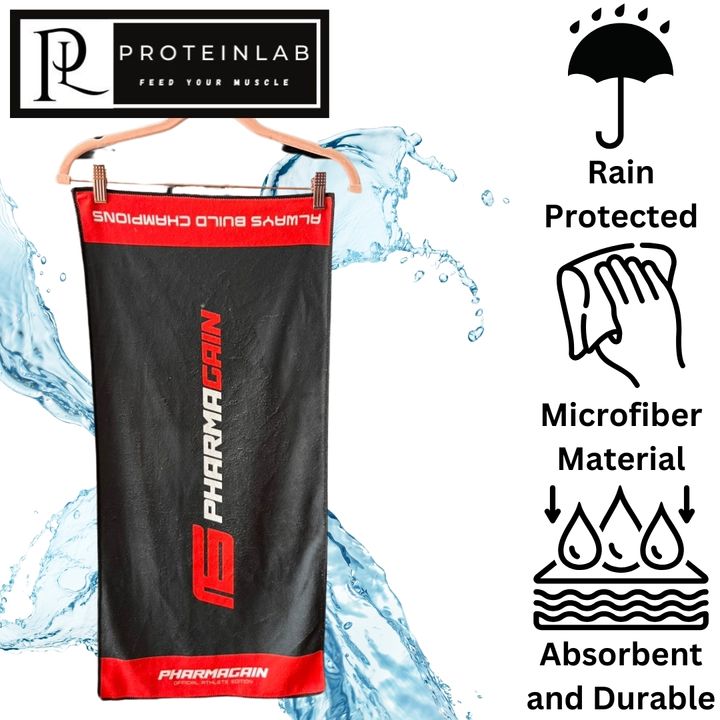 PHARMAGAIN TOWEL _AWAYS PURE CHAMPION_ (RED AND BLACK) MAIN PHOTO