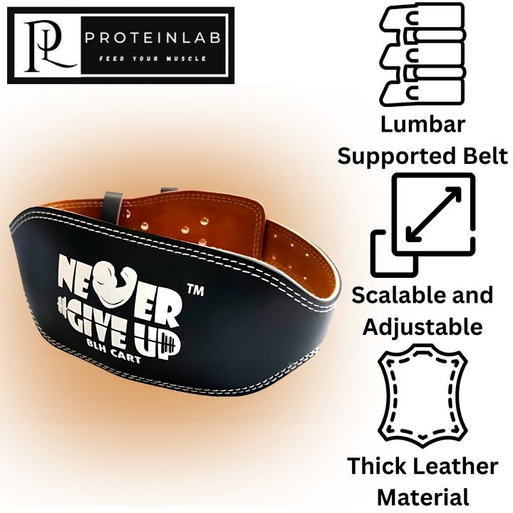 NEVER GIVE UP BELT WITH PAD (BLACK) MAIN PHOTO