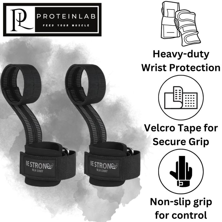 BE STRONG WITH LIFTING STRAPS AAND WRIST PROTECTION (BLACK) MAIN PHOTO