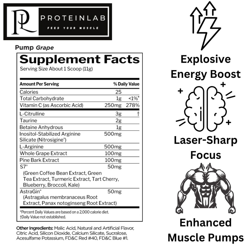 RULE 1 PUMP 30 SERVING (GRAPE) SUPPLEMENT FACTS