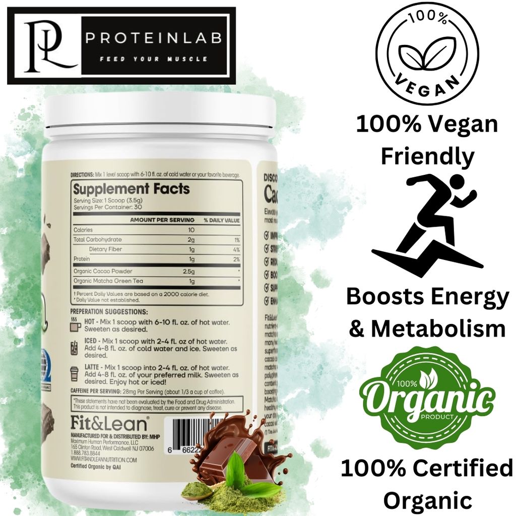 FIT & LEAN CACAO MATCHA (105G) (30 SERVING) SUPPLEMENT FACTS