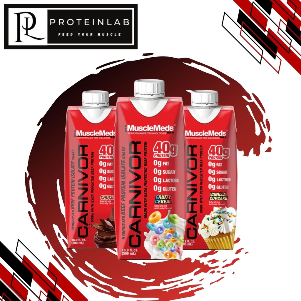 MUSCLEMEDS BEEF PROTEIN ISOLATE CARNIVOR SHAKE (500ML) DESIGN 3