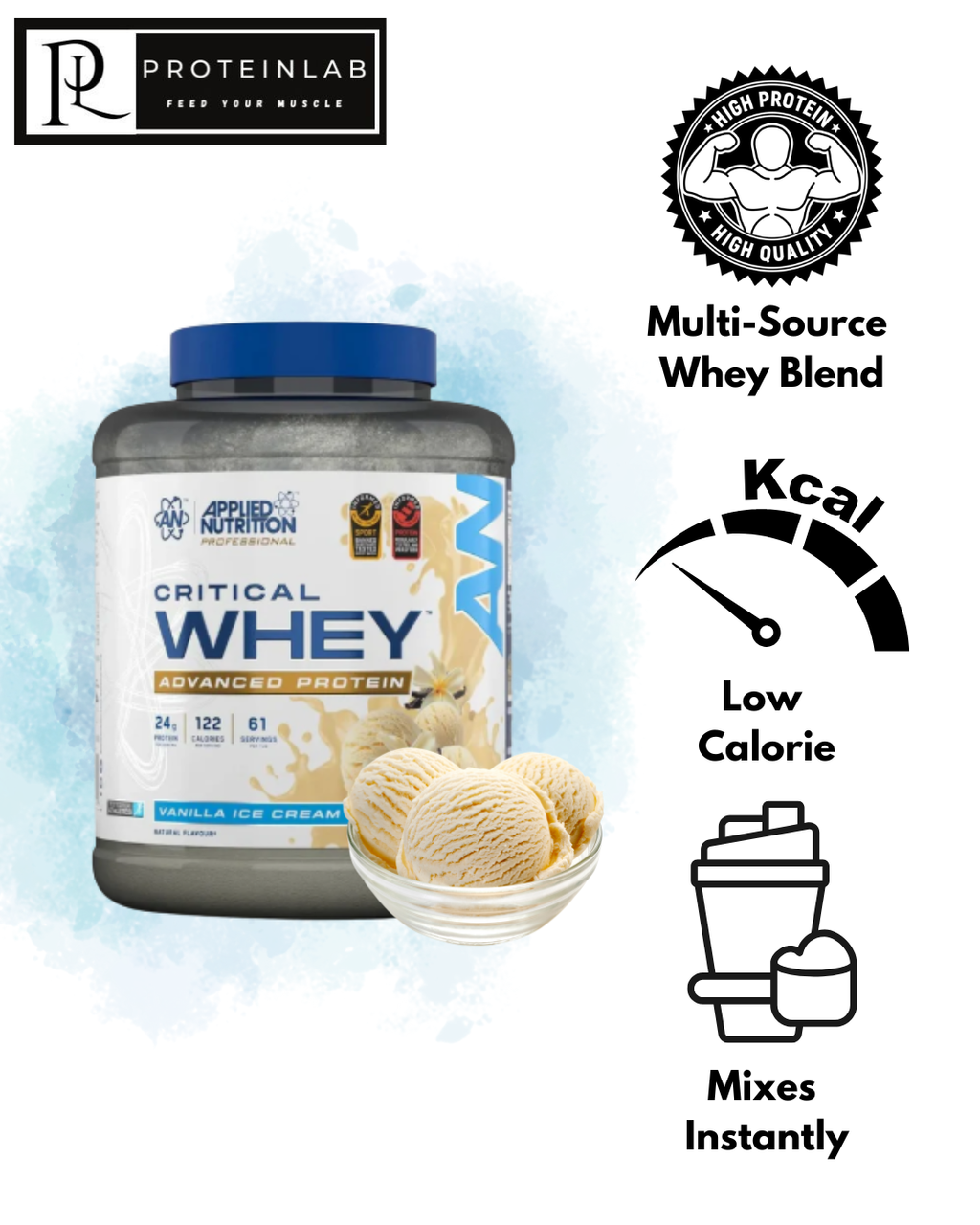 Applied Nutrition Critical Whey (Vanilla Ice Cream) (2kg)