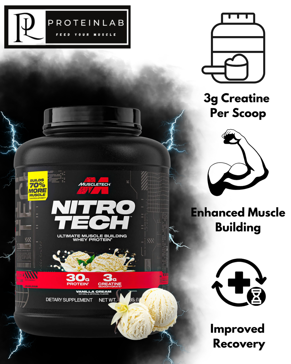 MuscleTech NitroTech 4Lbs (Vanilla Cream)