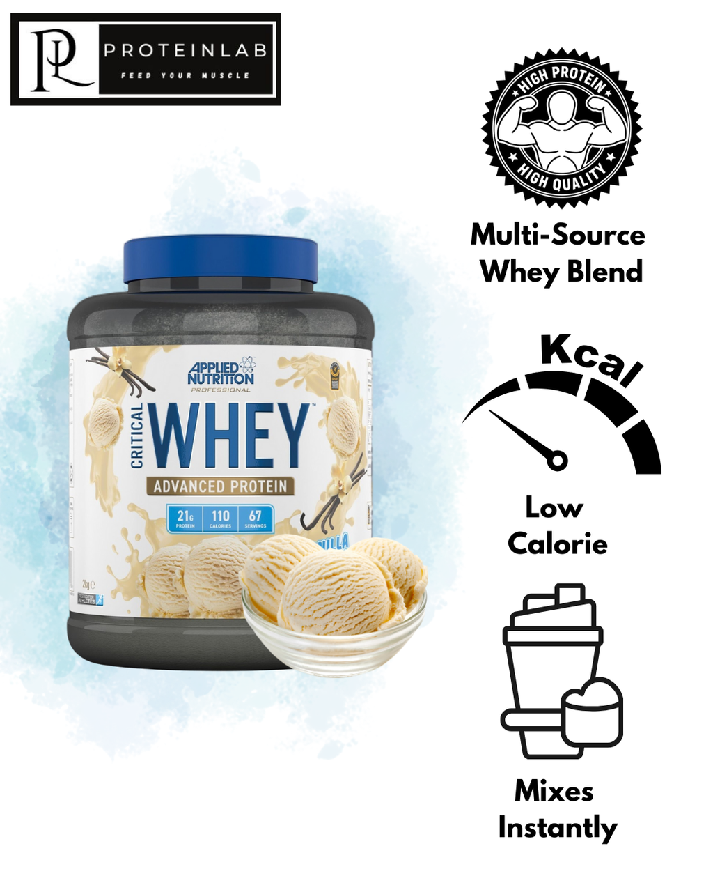 Applied Nutrition Critical Whey (Vanilla Ice Cream) (2kg)
