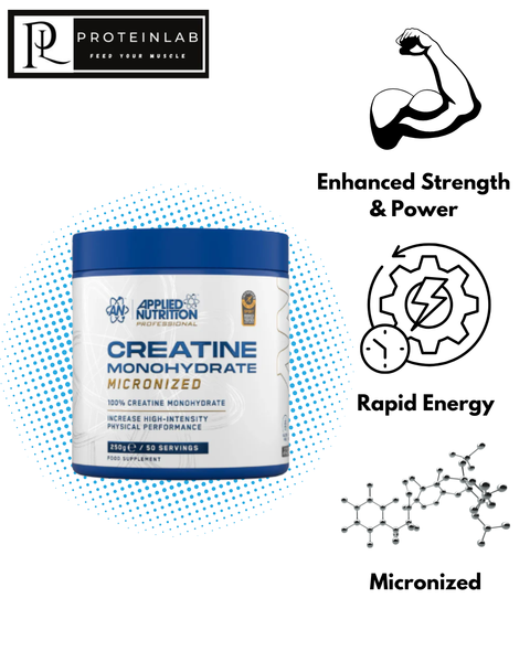 Applied Nutrition Creatine Monohydrate (Unflavoured) (250g) (50 Servings)