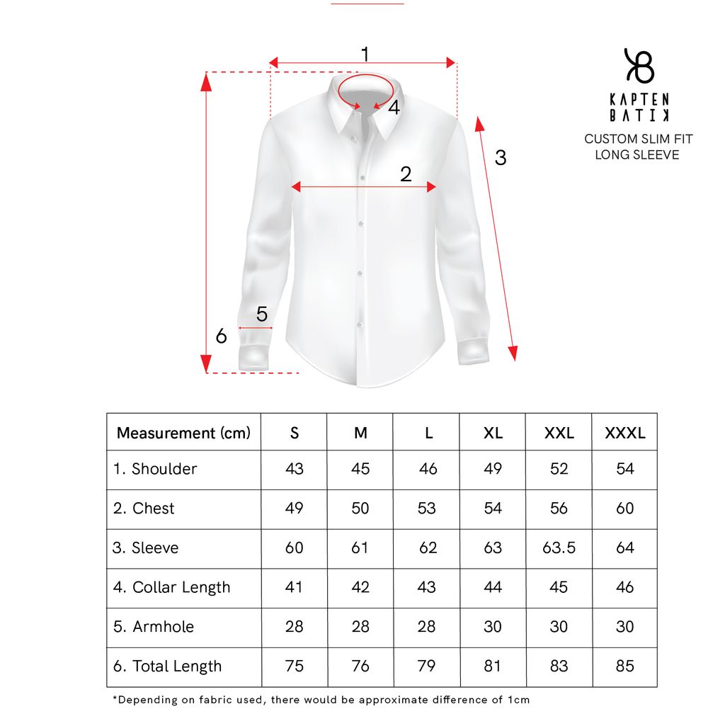 custom slim fit long sleeve measurement-01