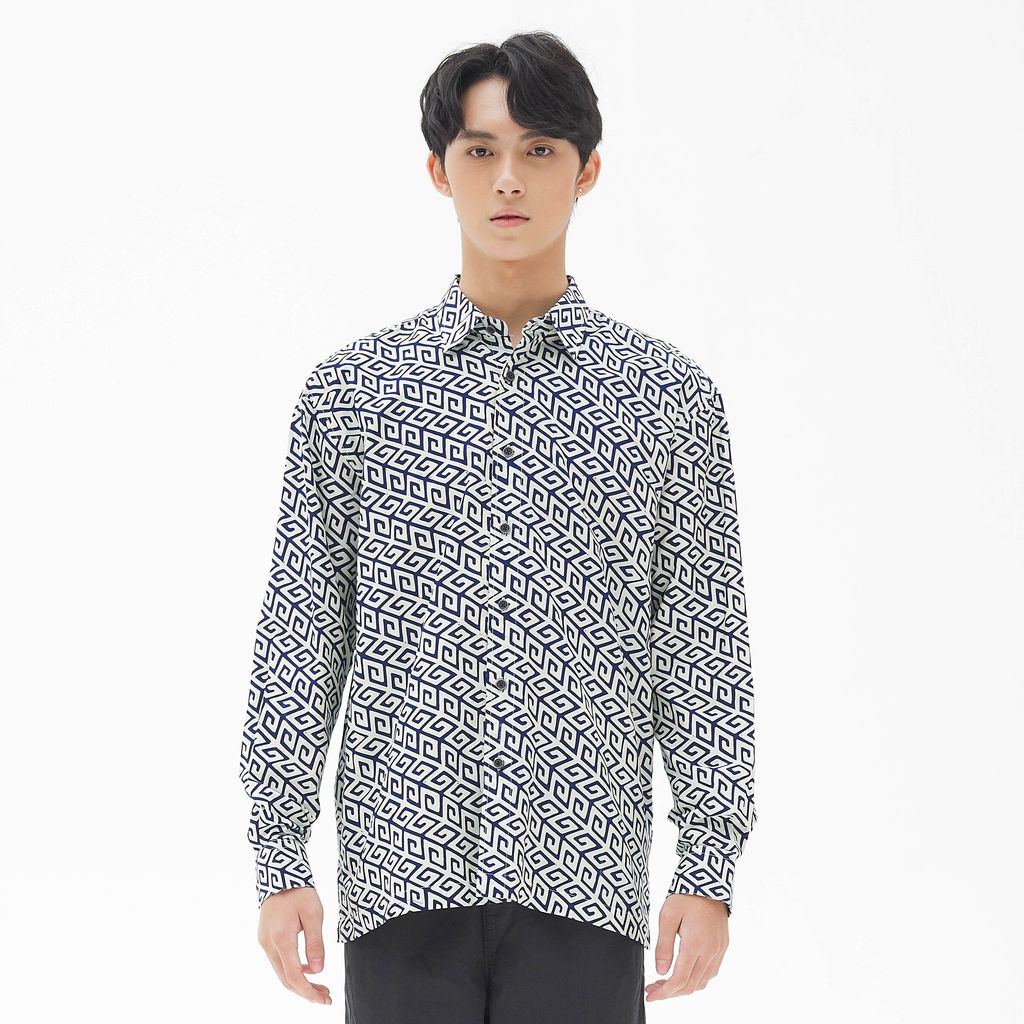 MY Modern Fit Long Sleeve Radix Wire - Midnight Grey – Kapten Batik