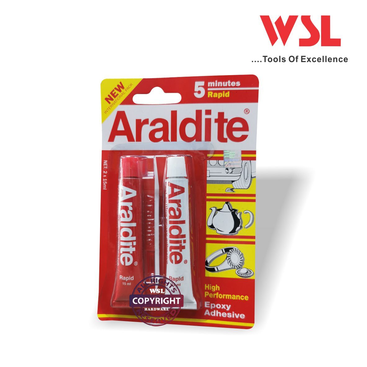 Araldite 5 mimutes Rapid Steel High Performance Epoxy Adhesive ( 2 x 15ml )