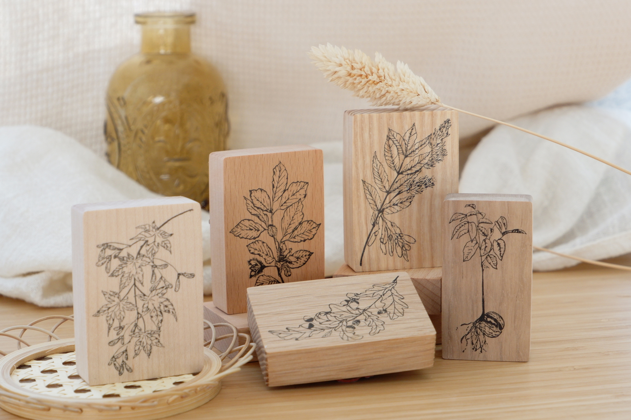 Custom Rubber Stamp: Natural Ash Wood – Wms&Co.