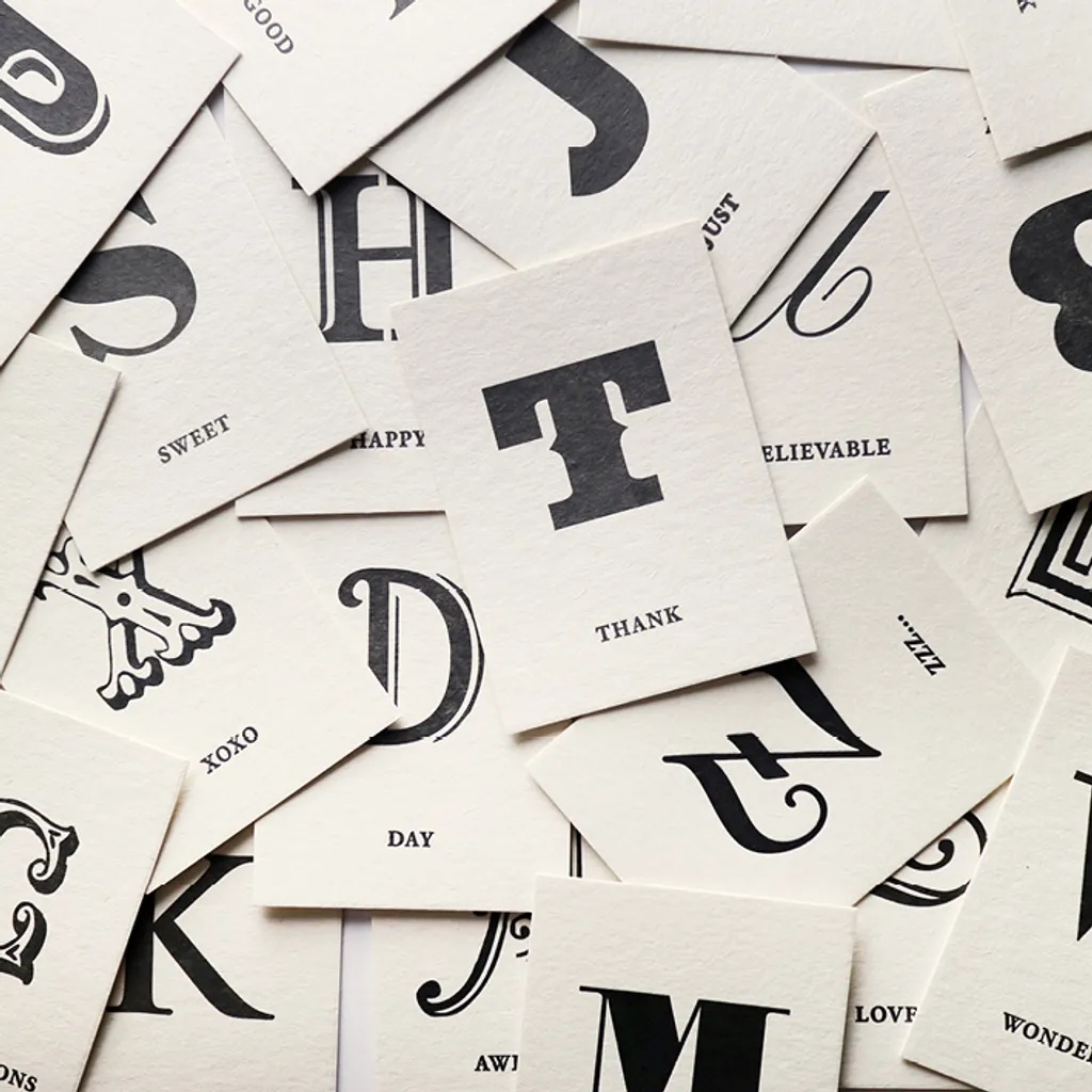 活版印刷英文字母小卡 Paperwork紙本作業