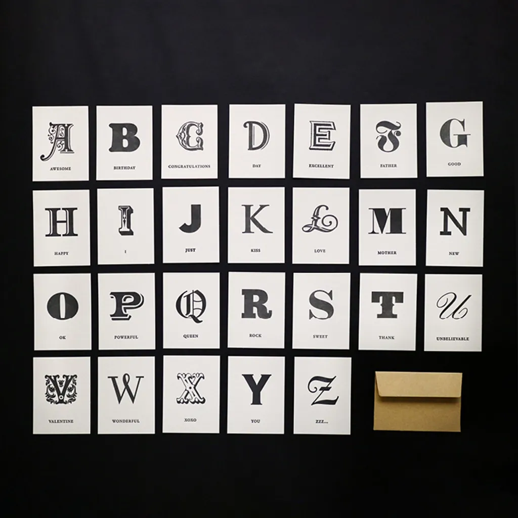 活版印刷英文字母小卡 Paperwork紙本作業
