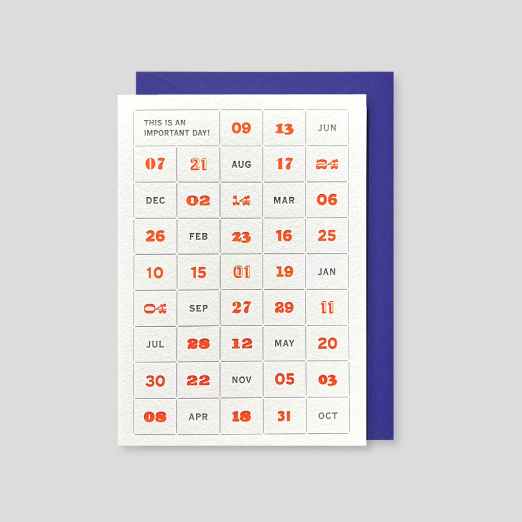 CE15-12 活版印刷對折卡 重要日子1