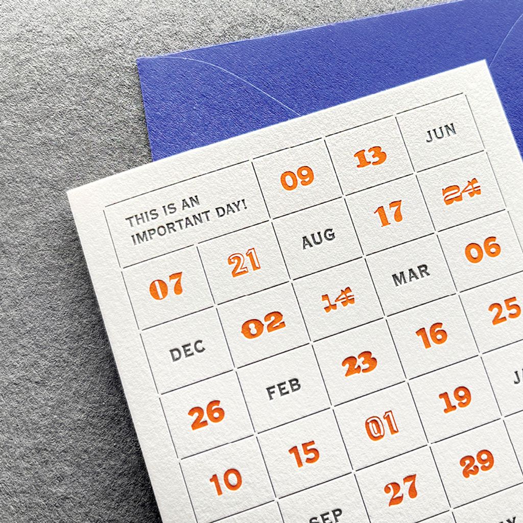 CE15-12 活版印刷對折卡 重要日子2