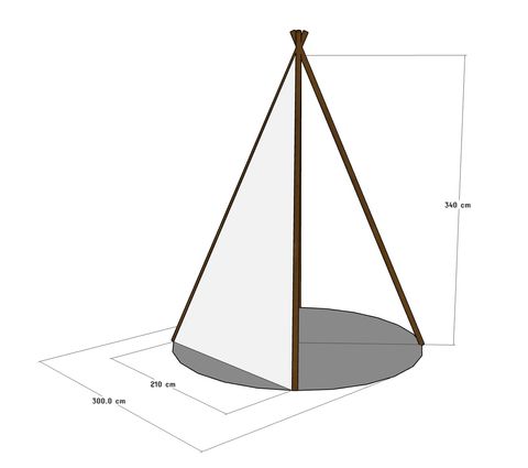 時浪木柱圓錐 - 尺寸