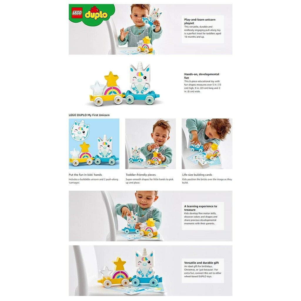 Lego Duplo Unicorn, Preschool Building Toy, 8 Pieces - 8 pcs