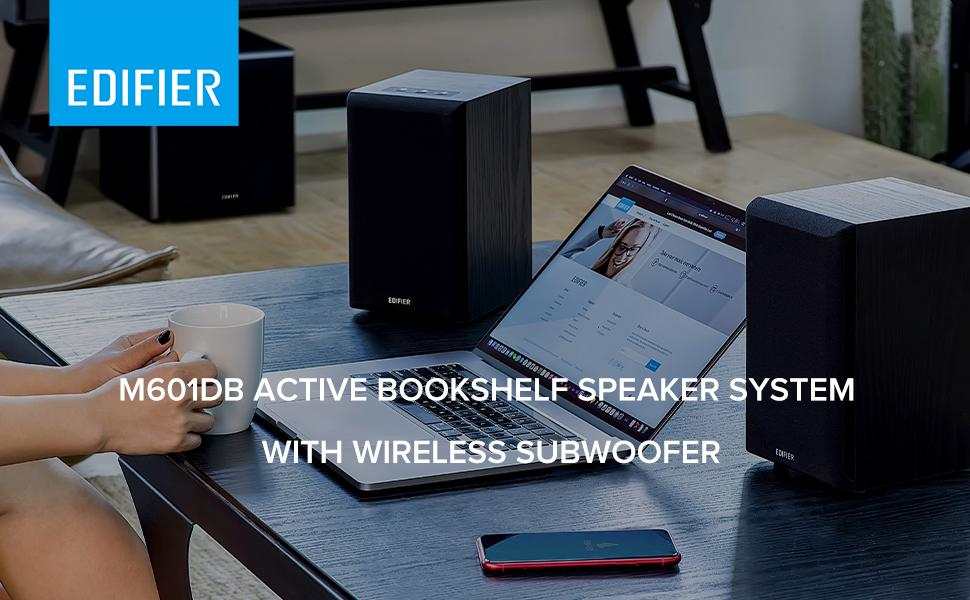 Edifier M601DB Computer Speaker System with Wireless Subwoofer, 2.0+1 Bookshelf Sound System