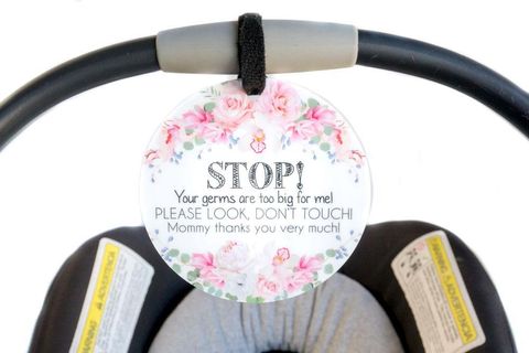 baby-gift-no-touching-car-Seat-sign-flowers-stroller-accessory.jpg