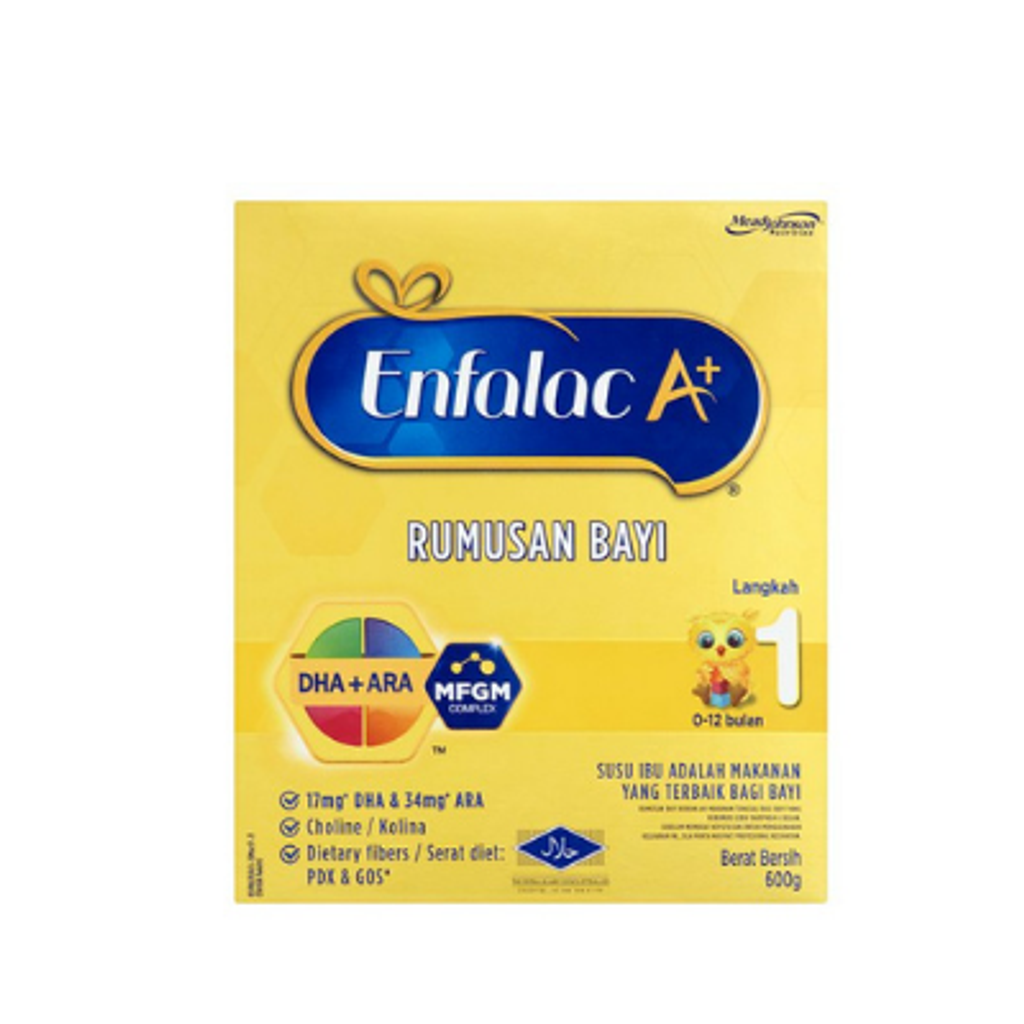 Enfalac A+ Step 1 Infant Formula Milk Powder 0-12 Months 600g 