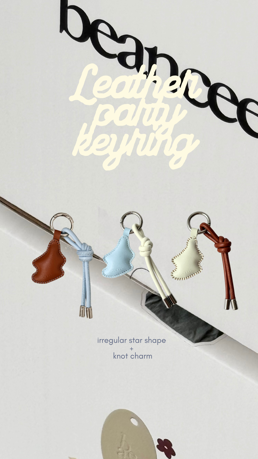 Leather party key ring