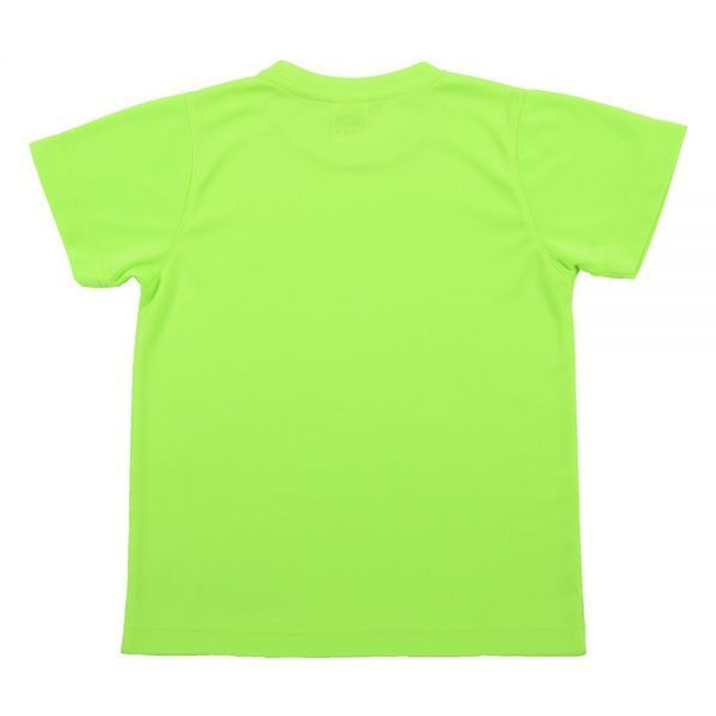 Outrefit Microfiber Kids Round Neck t shirt Volt Green Back View.jpeg