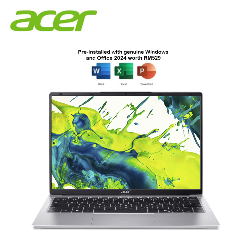 Acer Aspire Lite 14 AL14-32P-370U 14" WUXGA Laptop Pure Silver ( i3-N355, 8GB, 512GB SSD, Intel, W11
