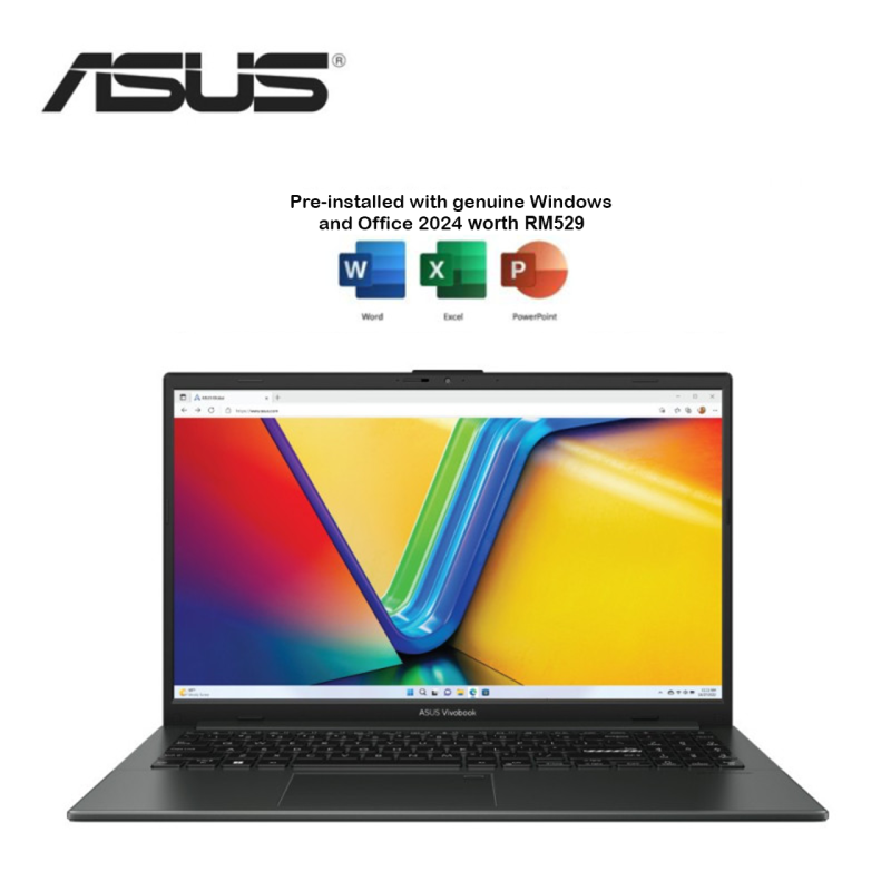Asus VivoBook Go 15 E1504G-ANJ325WMS 15.6'' FHD Laptop Mixed Black ( i3-N305, 8GB, 512GB SSD, Intel,